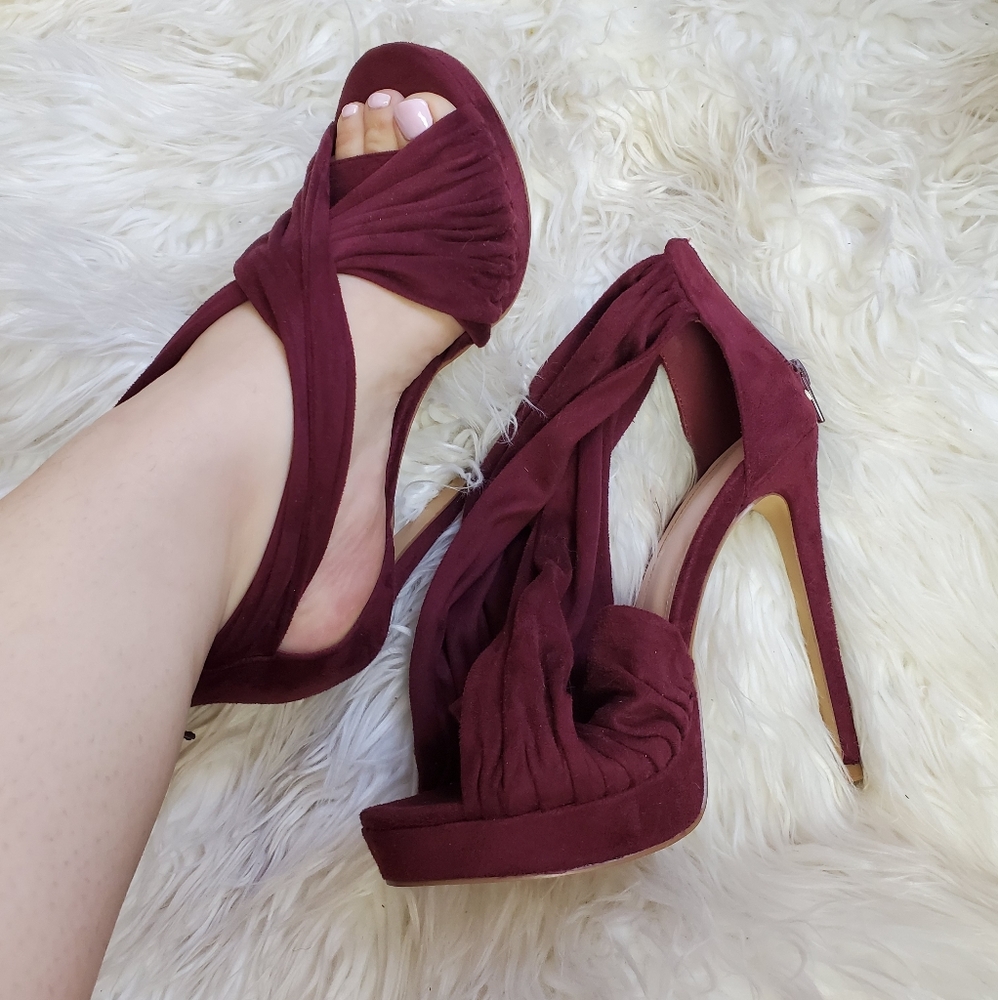 Burgundy Open toe heel